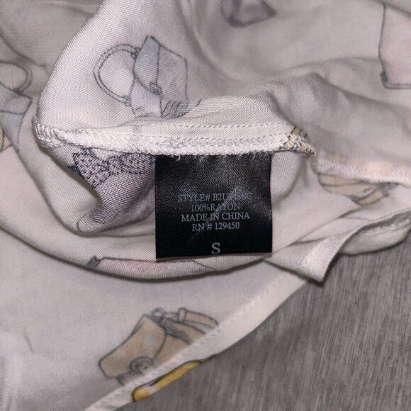 Como Black White Long Sleeve Button Up Multi Color Purse Print Blouse Size Small - Picture 9 of 9